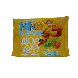 دستمال مرطوب پاک کننده کودک نینو Nino بسته 20 عددی